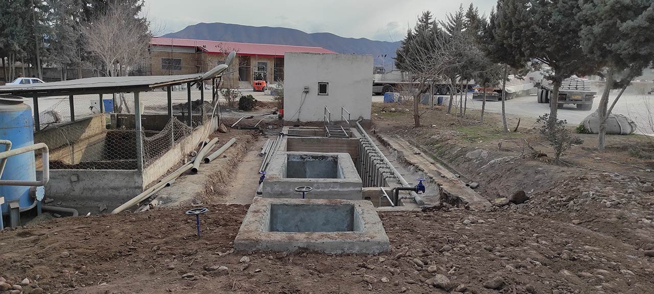 سیستم تصفیه فاضلاب کارخانه سیمان خزر — تصویر پروژه